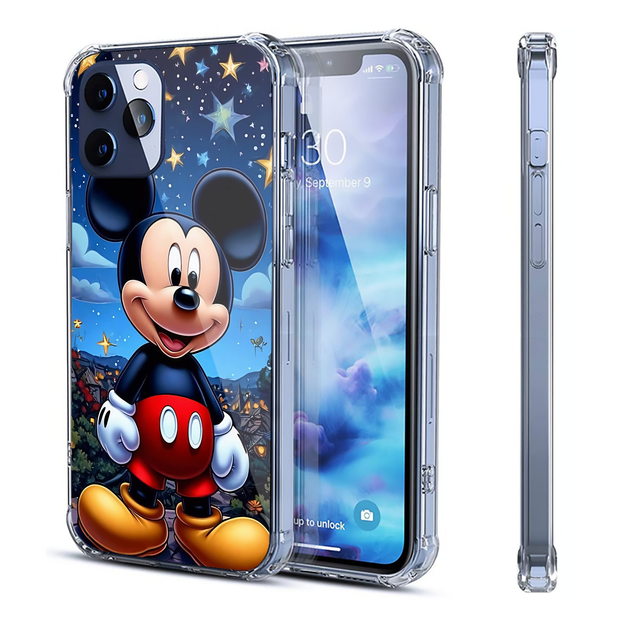 ミッキーマウス Mickey Mouse 【iPhone 12シリーズ対応】透明スマホケース（クリアソフトケース）